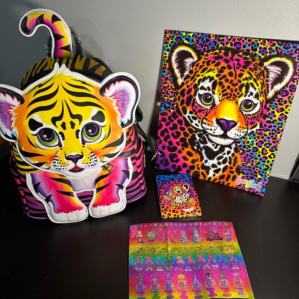 NWT Lisa Frank Forrest Backpack Bundle with Hunter Folder and Notepad